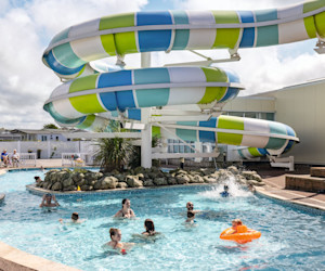 The outdoor pool at Perran Sands